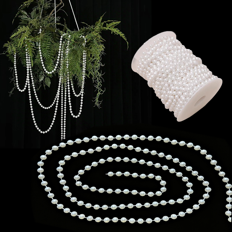 5Meter/Set White Pearl Chain 4 - Pearl Trim Chain 评论和价格