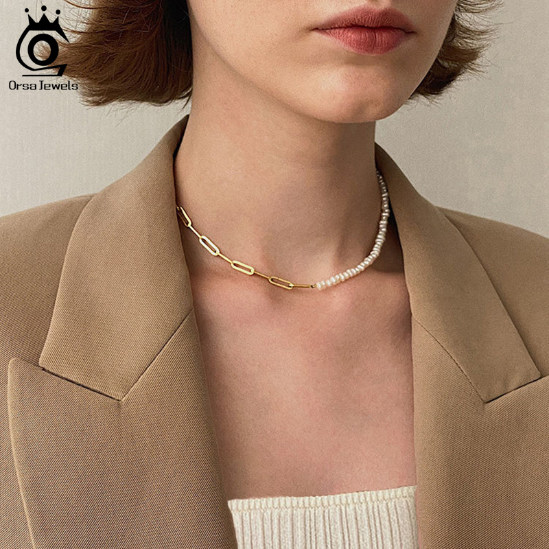 ORSA JEWELS Half Pearl Chain C - Pearl Trim Chain 评论和价格