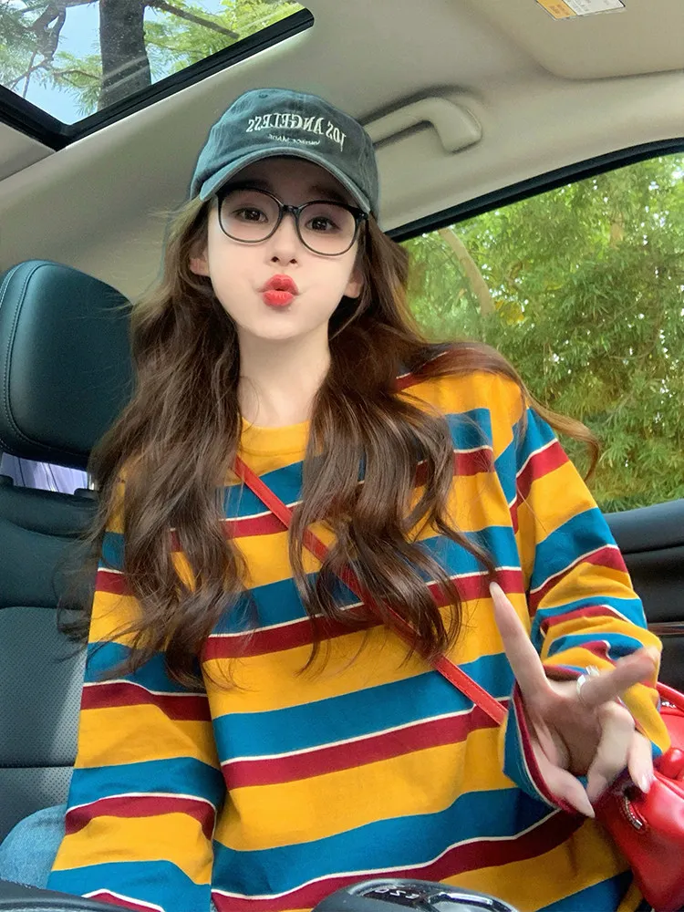 Women Color Block Striped Long - Embellish Knit 评论和价格