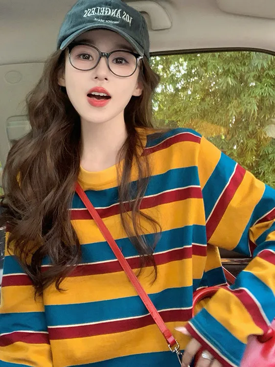 Women Color Block Striped Long - Embellish Knit 评论和价格