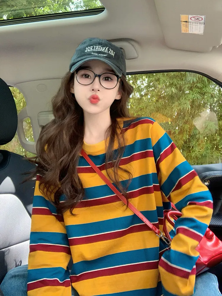 Women Color Block Striped Long - Embellish Knit 评论和价格