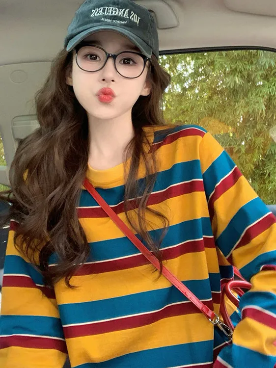 Women Color Block Striped Long - Embellish Knit 评论和价格