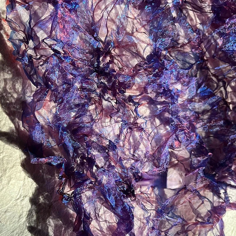 Crystal Pleated Laser Mesh Fab - Crystal Mesh Fabric 评论和价格