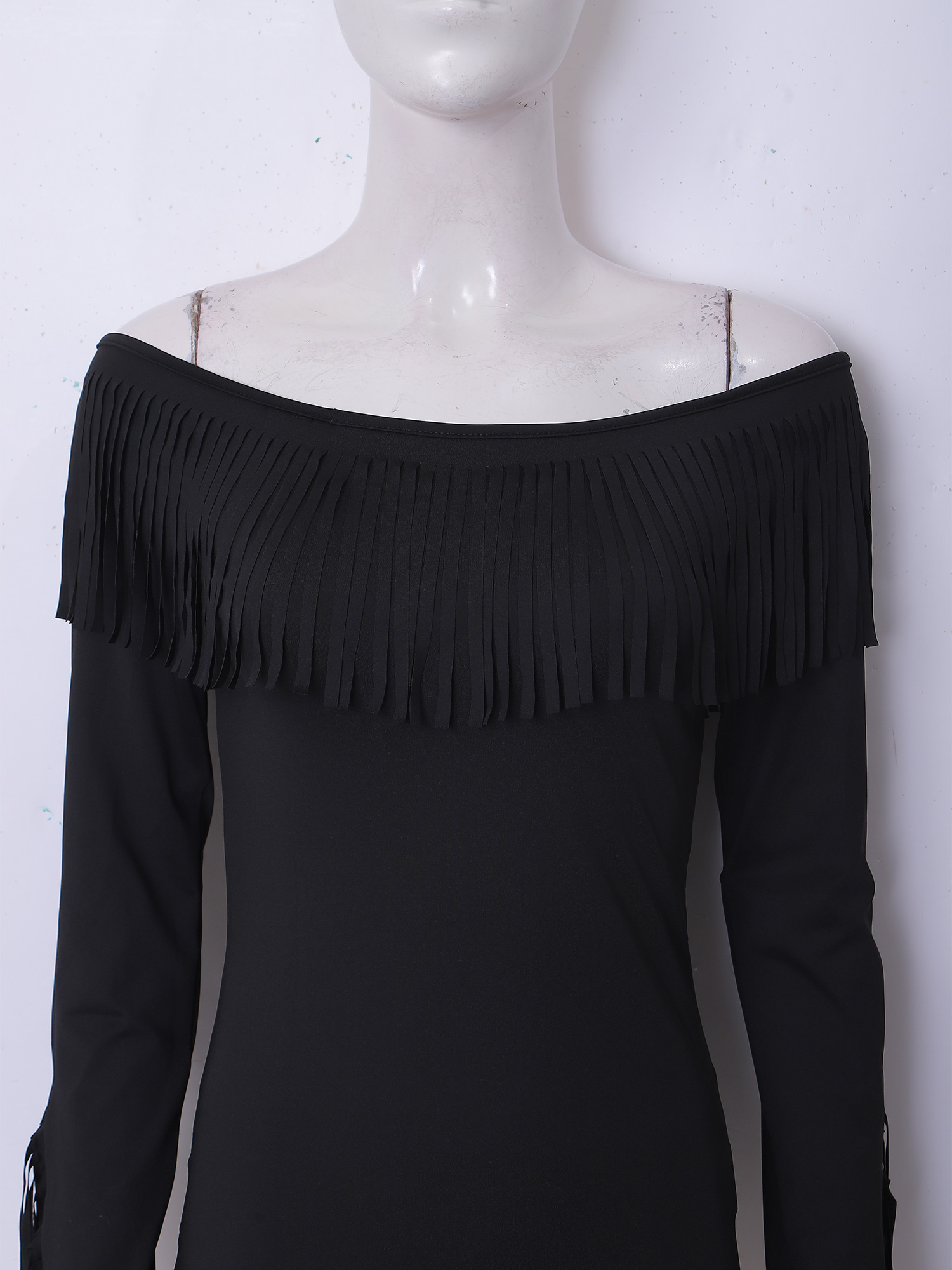 Womens Off Shoulder Tassel Blo - Tassel Fringe Trim 评论和价格
