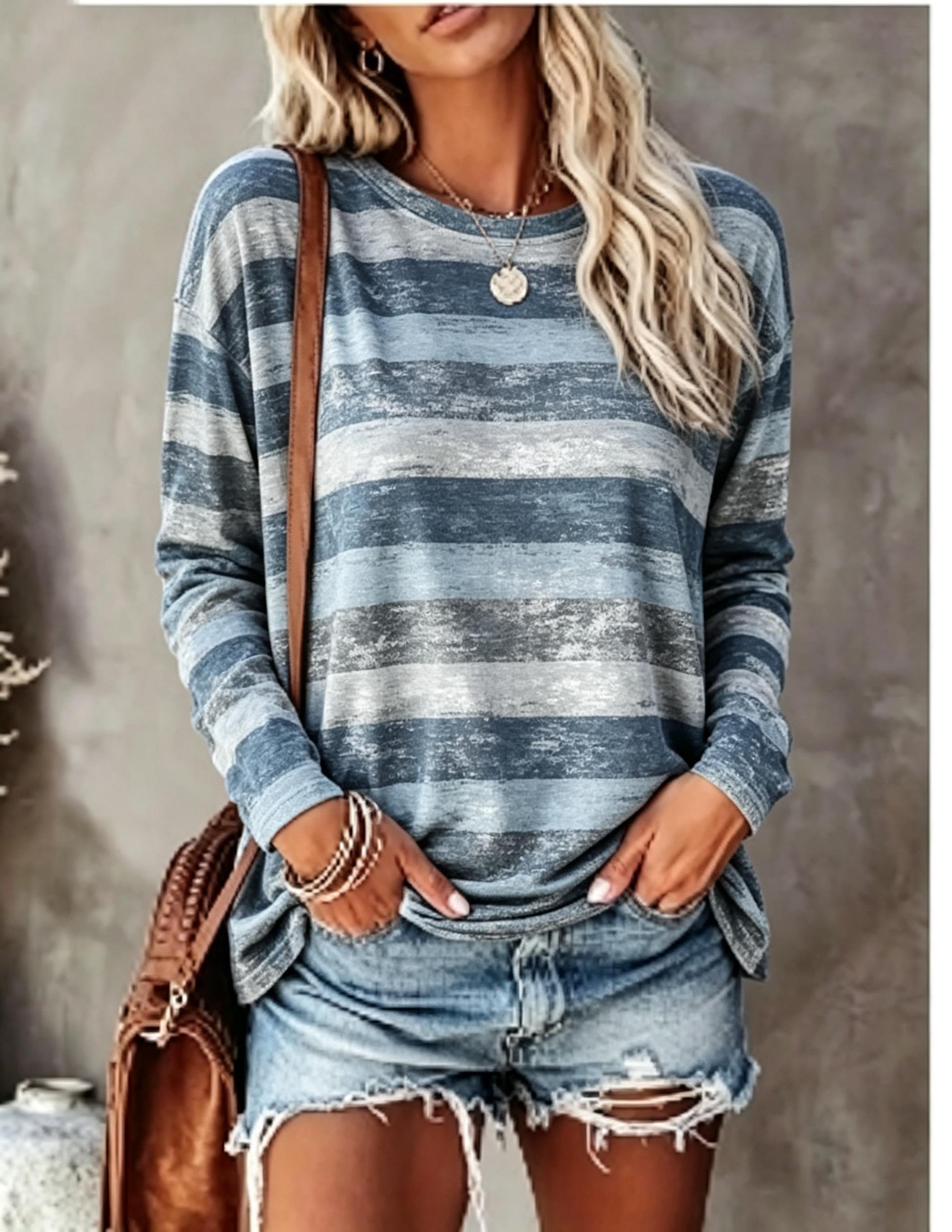 Women Long Sleeve T‑Shirt Vint - Embellish Knit 评论和价格