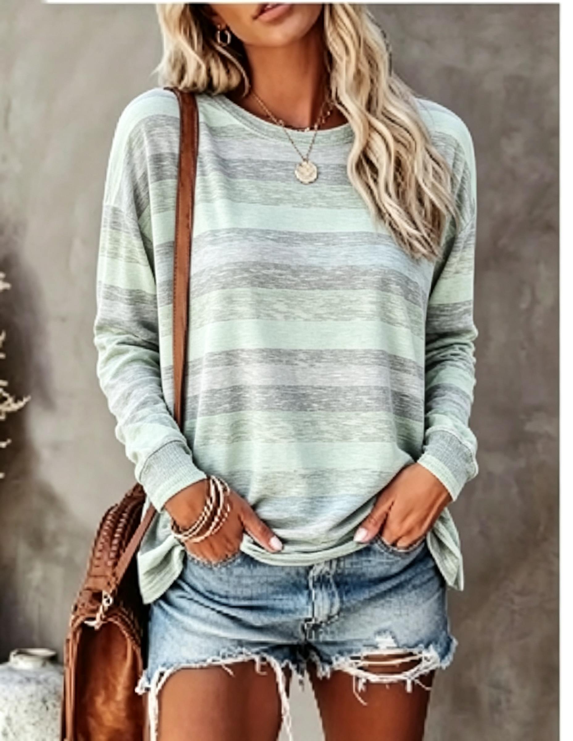 Women Long Sleeve T‑Shirt Vint - Embellish Knit 评论和价格