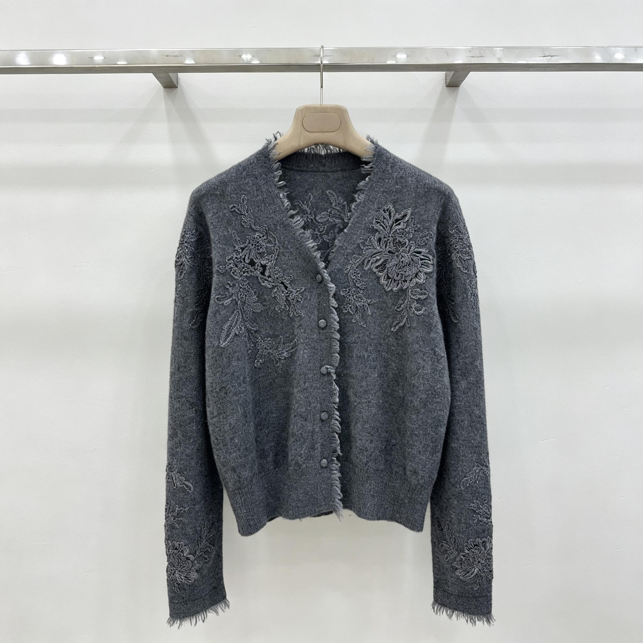 Women V‑Neck Knit Cardigan Flo - Tassel Fringe Trim 评论和价格