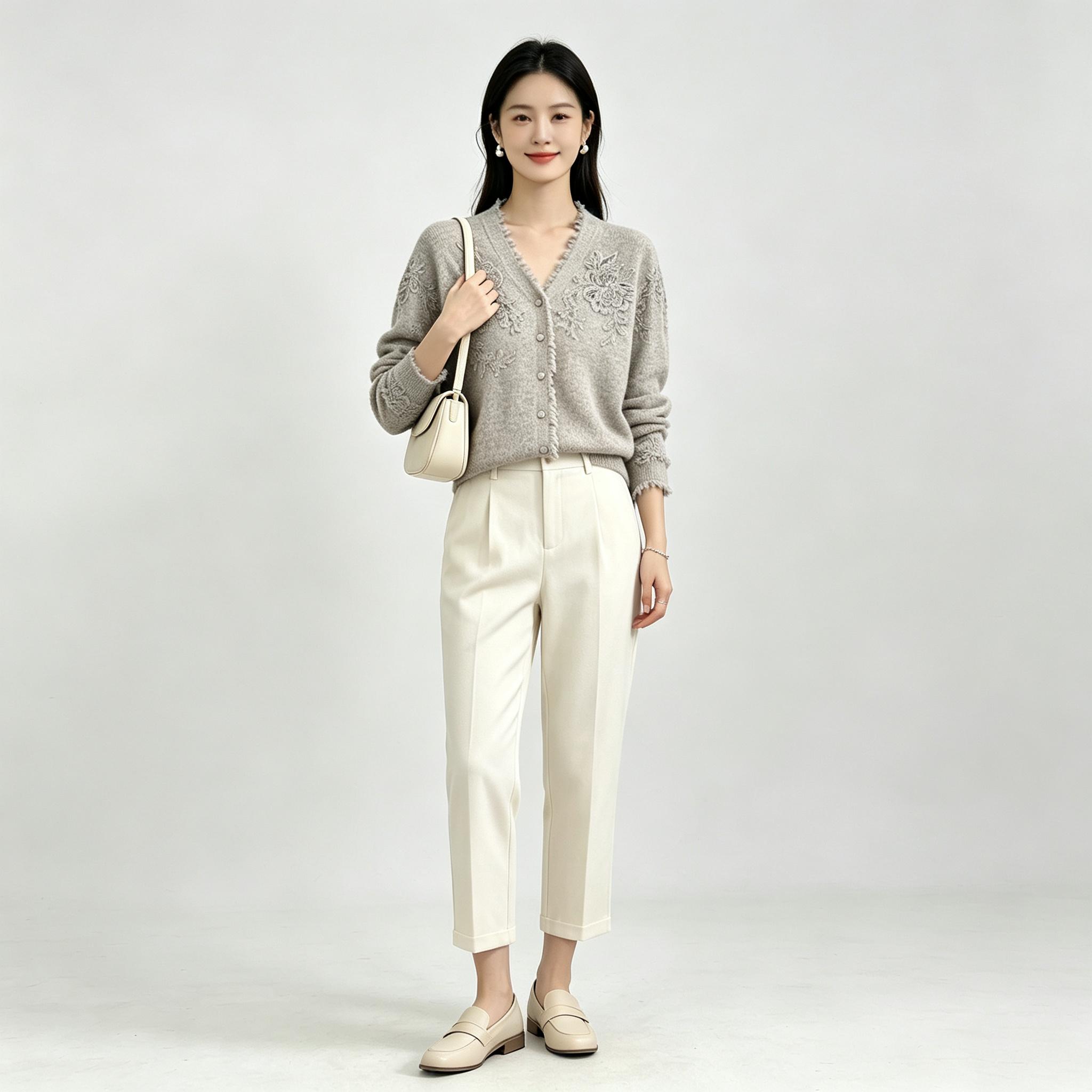 Women V‑Neck Knit Cardigan Flo - Tassel Fringe Trim 评论和价格