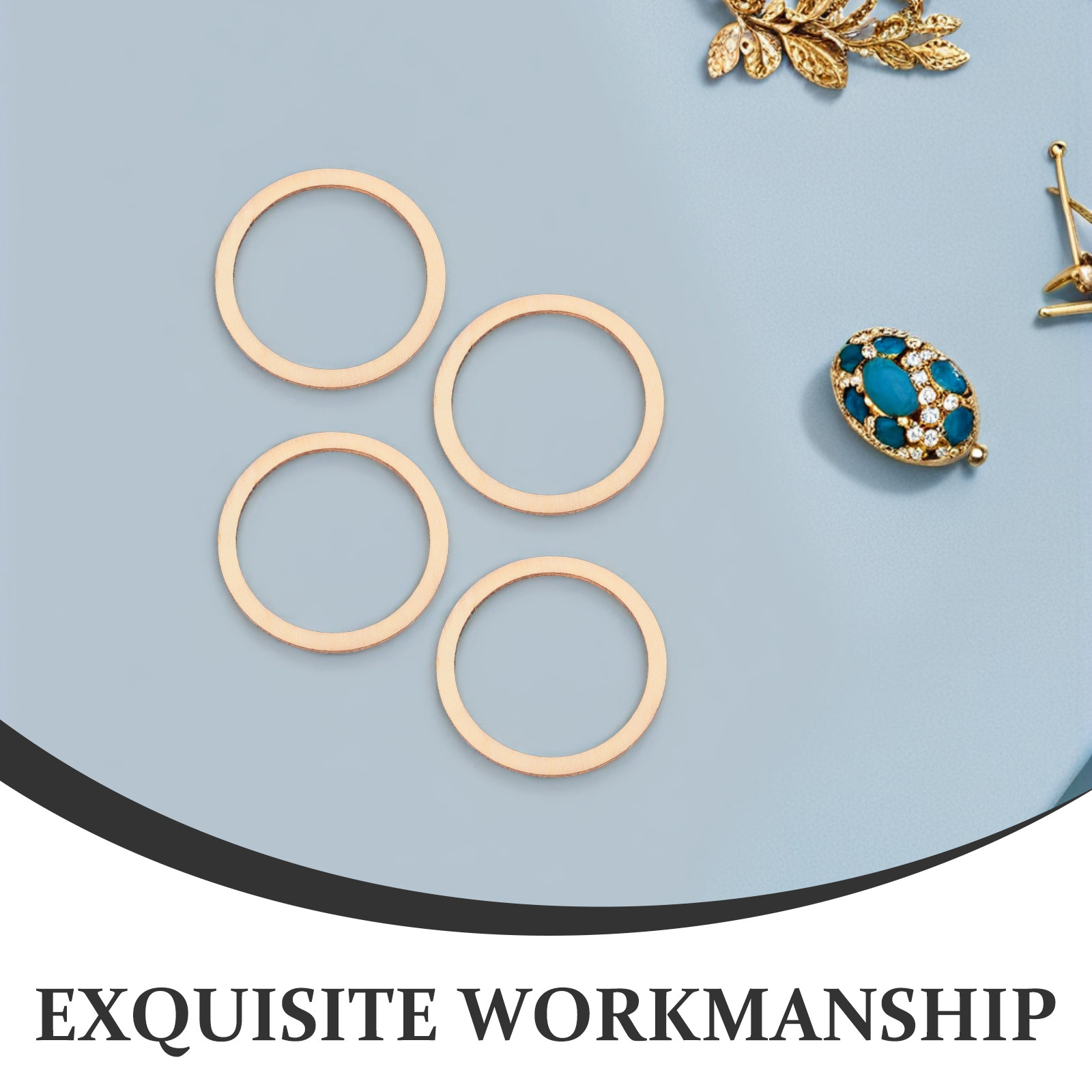 50Pcs Wooden Circle Embellishm - Embellishments For Scrapbooking 评论和价格