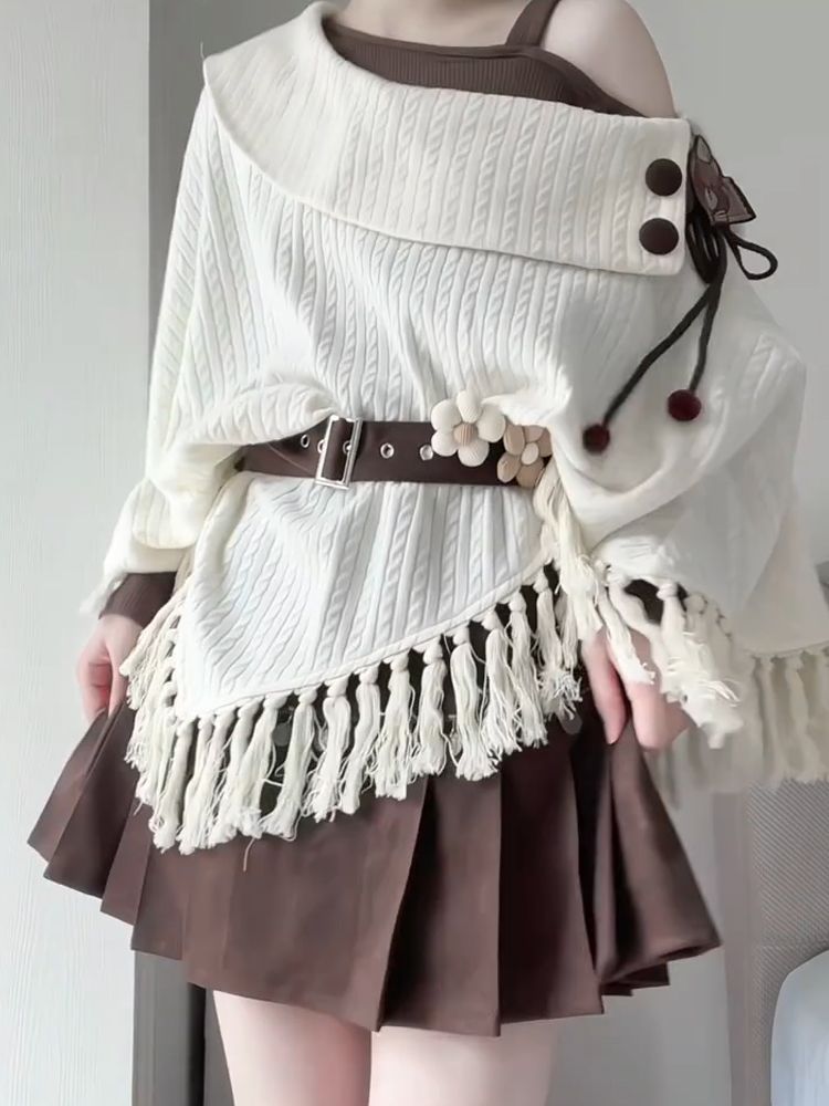 Japanese Vintage Mori Kei 2pcs - Tassel Fringe Trim 评论和价格