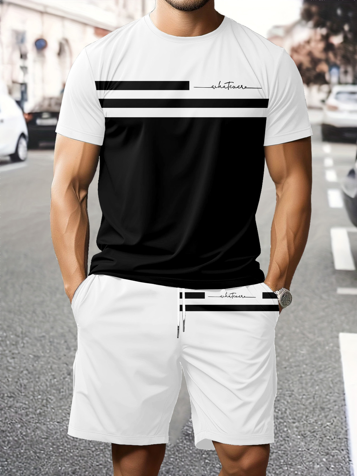 Summer Men's Short-Sleeved Sho - Embellish Knit 评论和价格