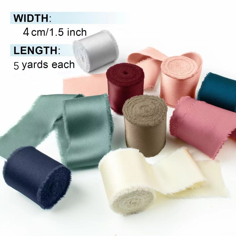 Silk Satin Ribbon 3 Roll Woode - Organza Ribbon Spool 评论和价格