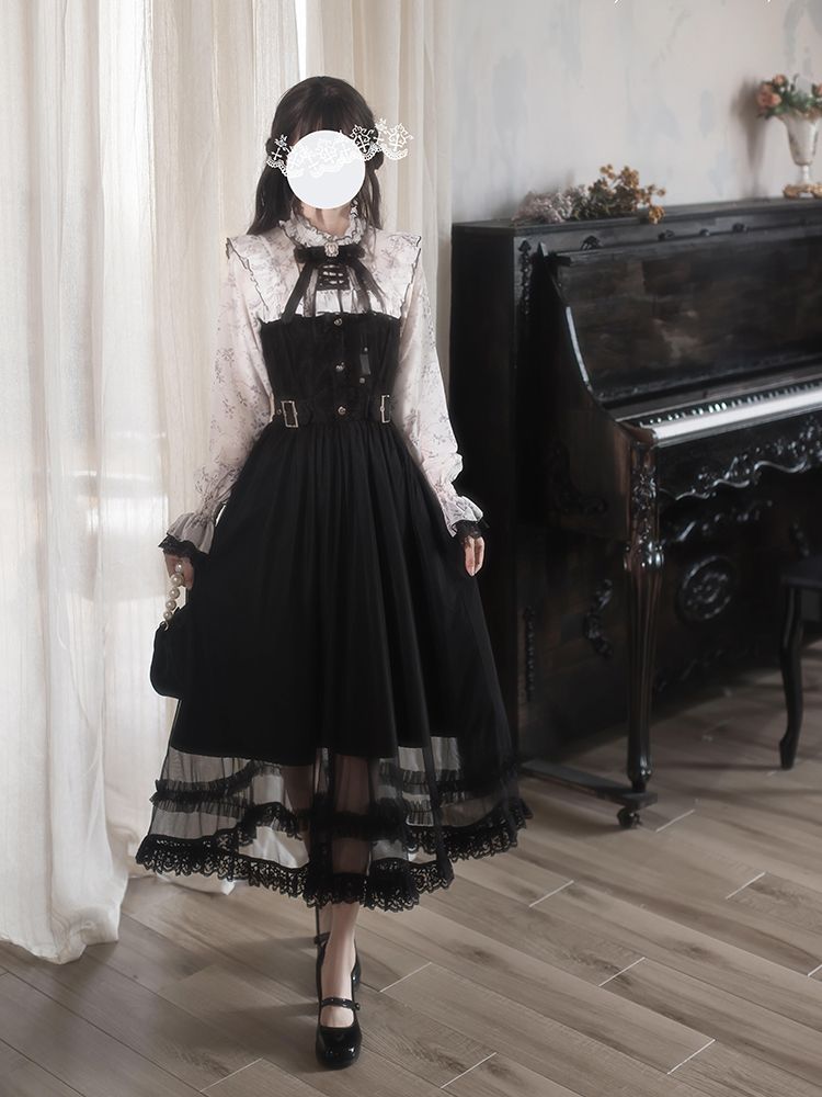 French Vintage Lolita Dress Wo - Elastic Lace Trim 评论和价格
