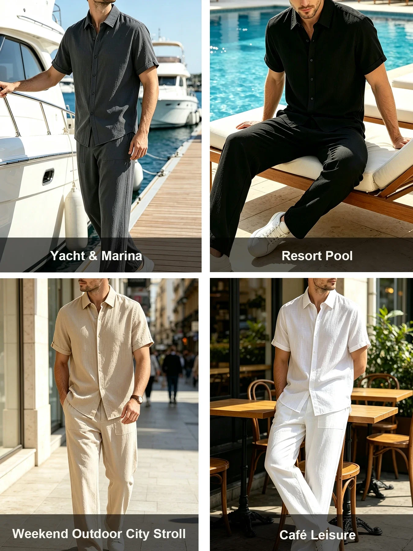 Men Summer Vacation Outfit 2 P - Embellish Knit 评论和价格