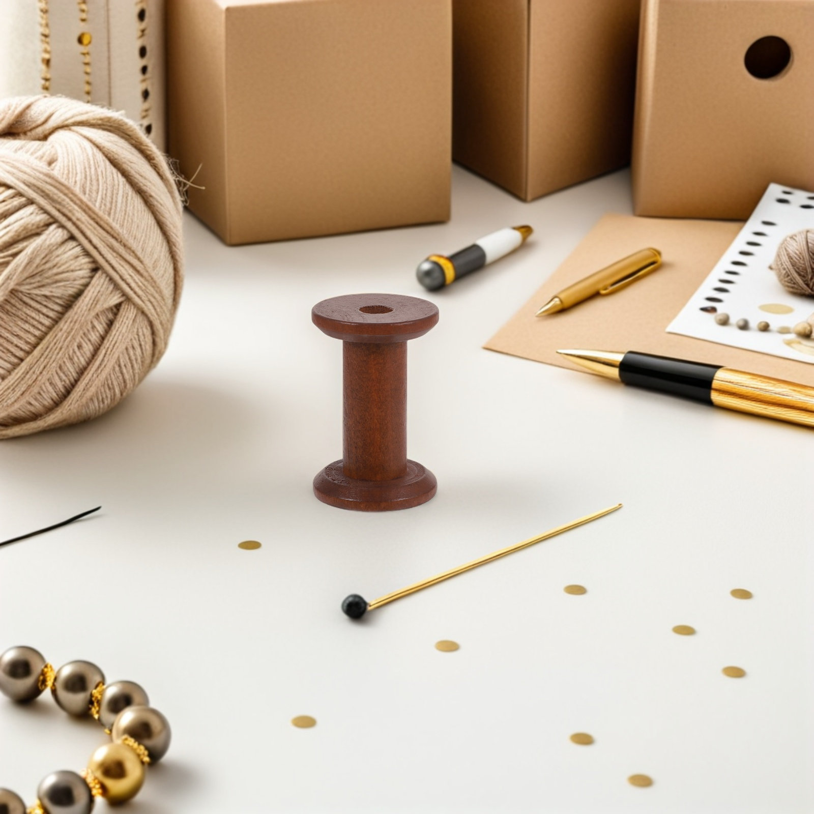 5Pcs Wooden Spools for Thread  - Embroidery Craft 评论和价格