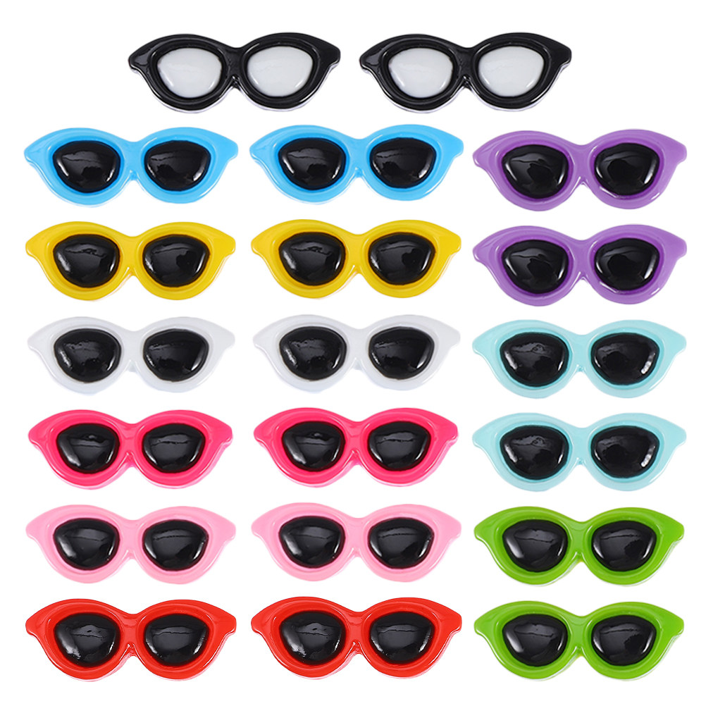 20Pcs Half-Round Mini Sunglass - Embellishments For Scrapbooking 评论和价格